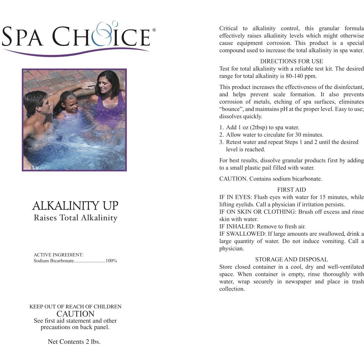 Spachoice 472-3-4021 Alkalinity Increaser For Hot Tub  2-Pounds