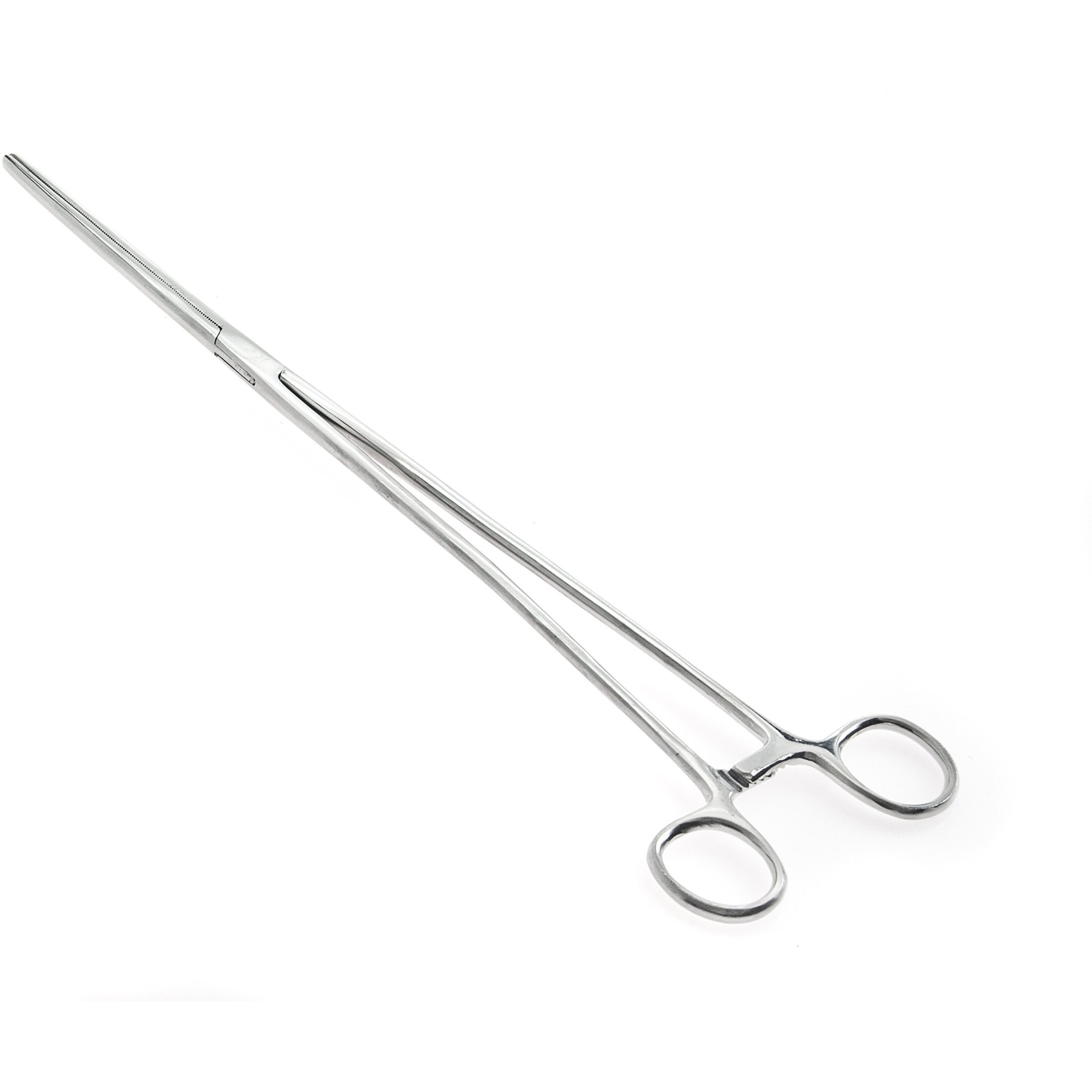 Se 16-Inch Stainless Steel Straight Forceps - Self-Locking  Serrated Tip For Precision Grip And Clamping - Perfect For Crafting  Fishing Tasks  Jewelry Making  And More -615Fs