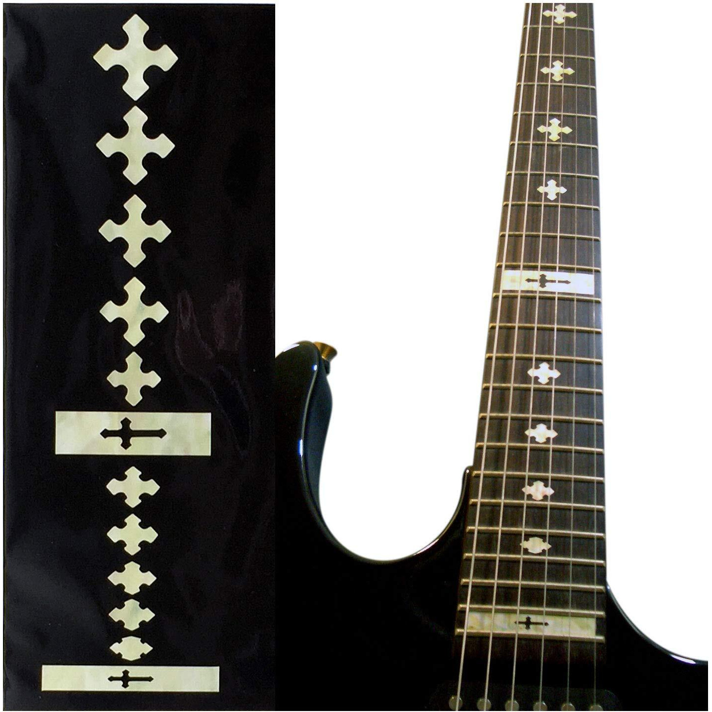 Jockomo Cross White Pearl Guitar Inlay Sticker