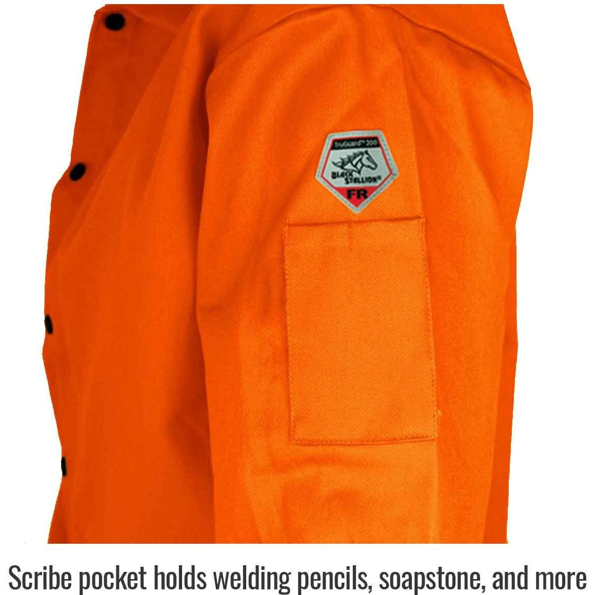 Black Stallion Fo9-30C 30"" 9Oz. Orange Fr Cotton Welding Jacket  3X-La