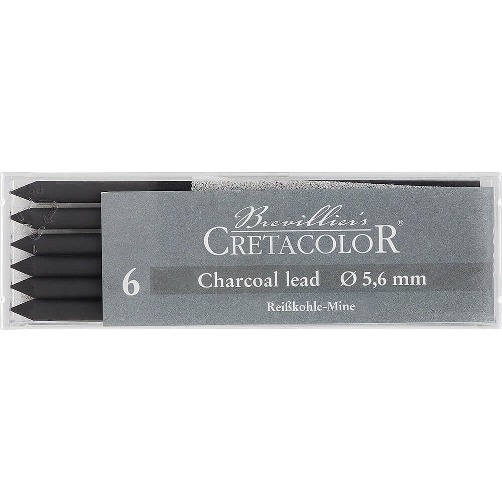 Soft Charcoal Integral Pencil  Grey  O 5.6 Mm  6 Pieces  Cretacolor  26001