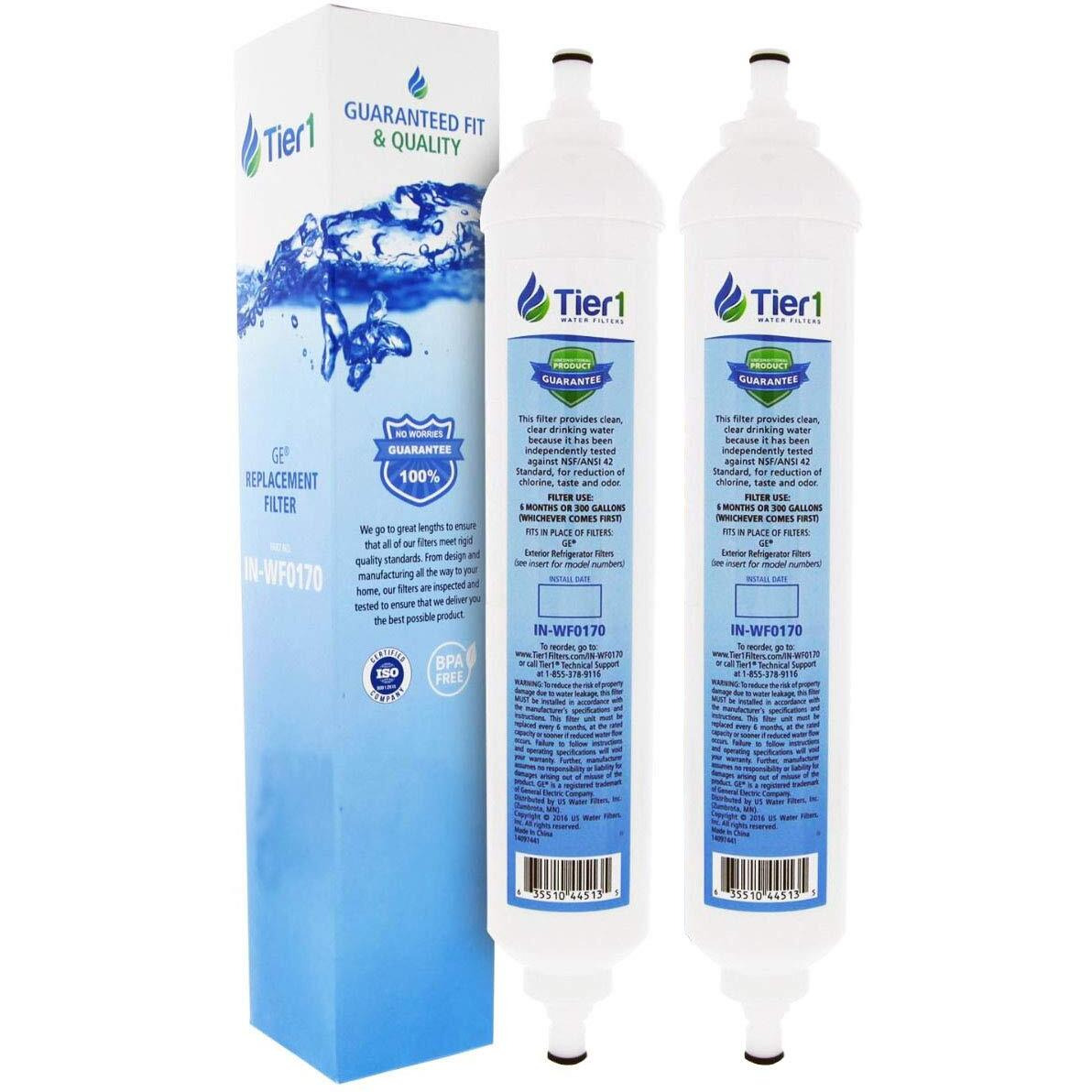 Tier1 Inline Water Filter Nsf Standard Certified Replacement For Ge Gxrtqr Filter System - Activated Carbon Media To Reduce Contaminants Including Chlorine Taste And Odor - 2 Pack
