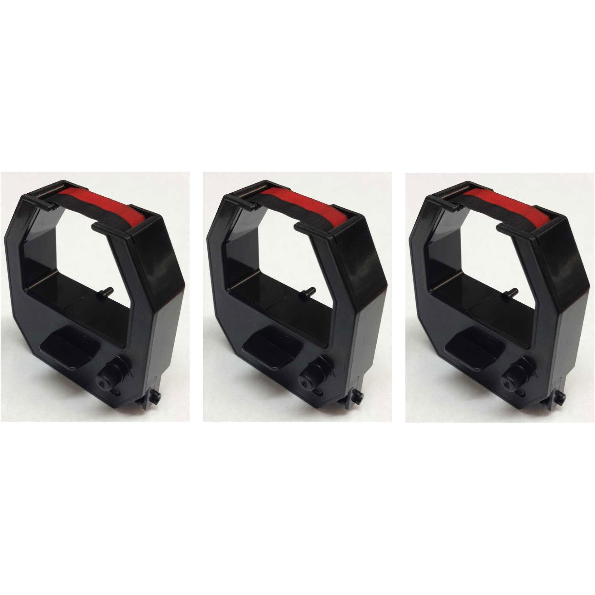(3 Pack) Upunch Hn3000 Hn4000 Fn1000 Ink Ribbon Also Fits Hn1000 Hn2000 And Replaces Pyramid 43079 For 2500 2650Pro 3800 And Nile 4500Pprib For 4500Pp  2 Color Black/Red Ink  Compatible By Compumatic