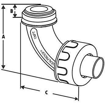 Sealproof 1/2-Inch Nonmetallic Liquid-Tight 90-Degree Electrical Conduit Connector Fitting  1/2"" Dia  5-Pack
