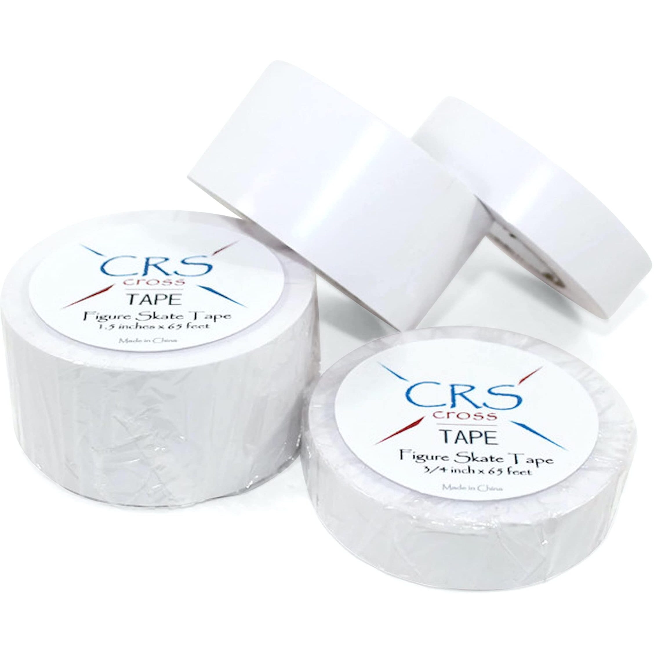 Crs Cross Figure Skate Tape - Longer 65 Foot Roll To Protect Leather Figure Skating Boots Without Polish And Keep Laces Tightened. Skate Tape Figure Skates (Combo Pack (3/4 & 1.5 Inch))