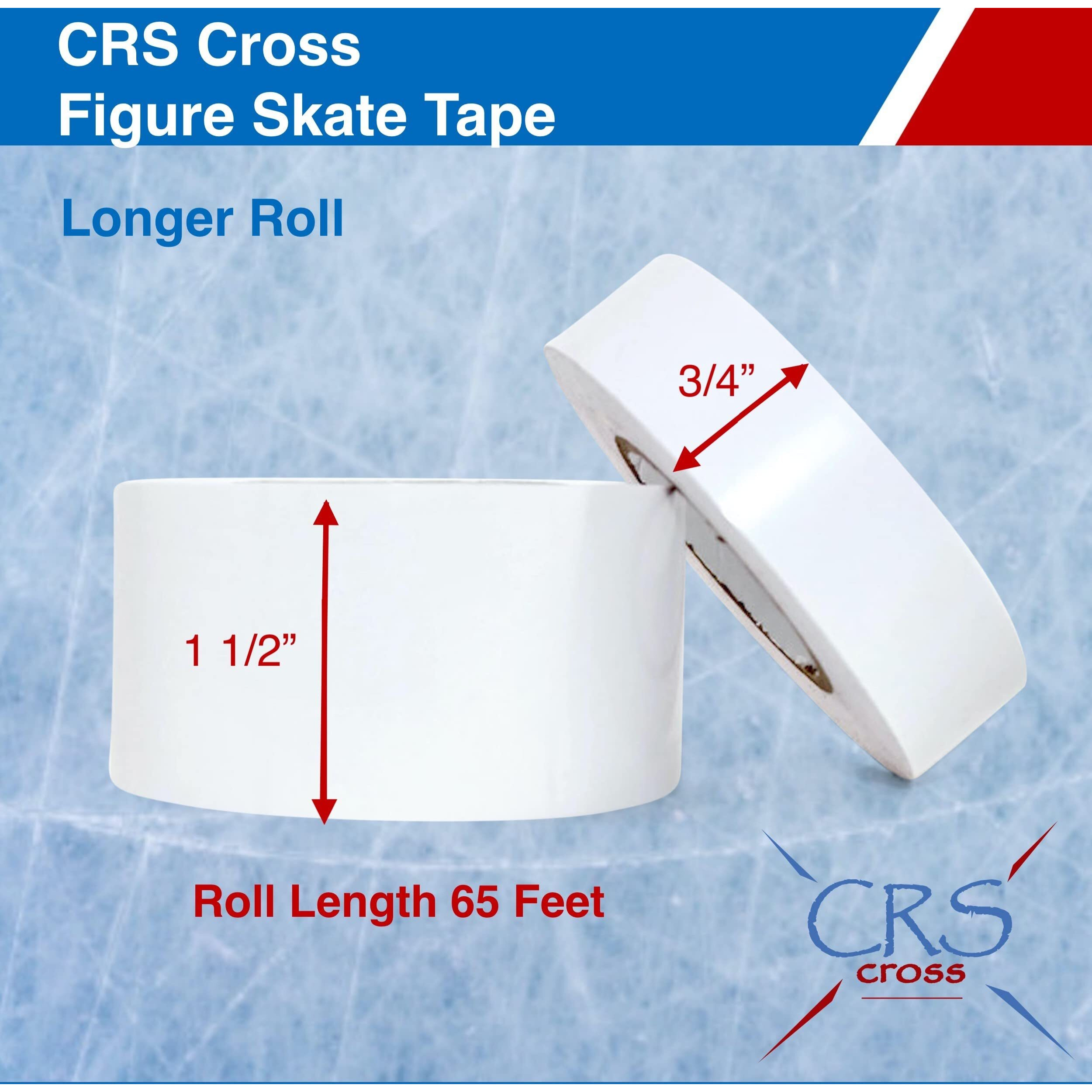 Crs Cross Figure Skate Tape - Longer 65 Foot Roll To Protect Leather Figure Skating Boots Without Polish And Keep Laces Tightened. Skate Tape Figure Skates (Combo Pack (3/4 & 1.5 Inch))