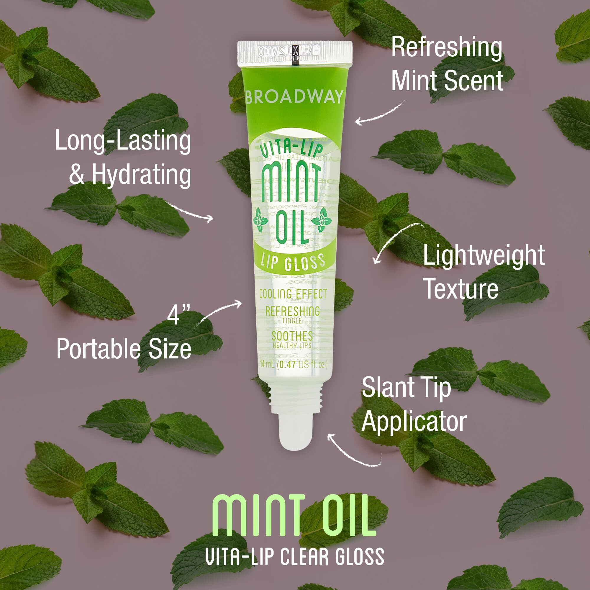 Ruby Kisses Broadway Vita-Lip Clear Lip Gloss (5 Pack Mint  Rosehip  Coconut  Argan Oil  Mango Butter)  Ultra-Hydrating & Soothing Formula With Vitamin Oils  High-Shine Non-Sticky Finish Lip Balm