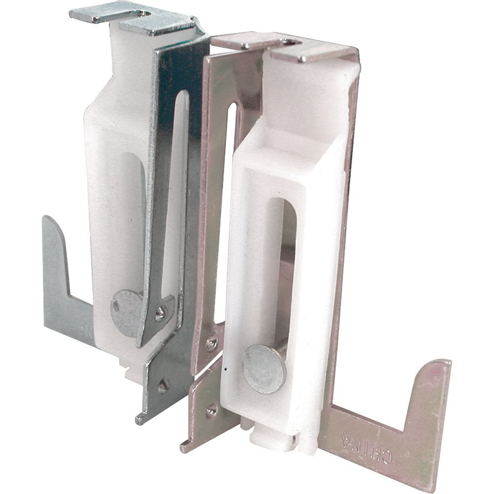 Prime-Line N 6549 1-1/2 In. Stamped Steel Housing With Nylon Guide Insert  Panel Wardrobe Door Guide For Acme And Stanley Doors (1 Pair)