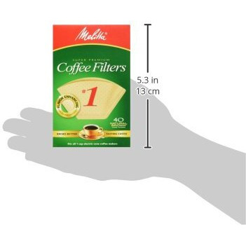 Melitta 620122 40 Count 1 Natural Brown Cone Coffee Filters (Pack Of 5)