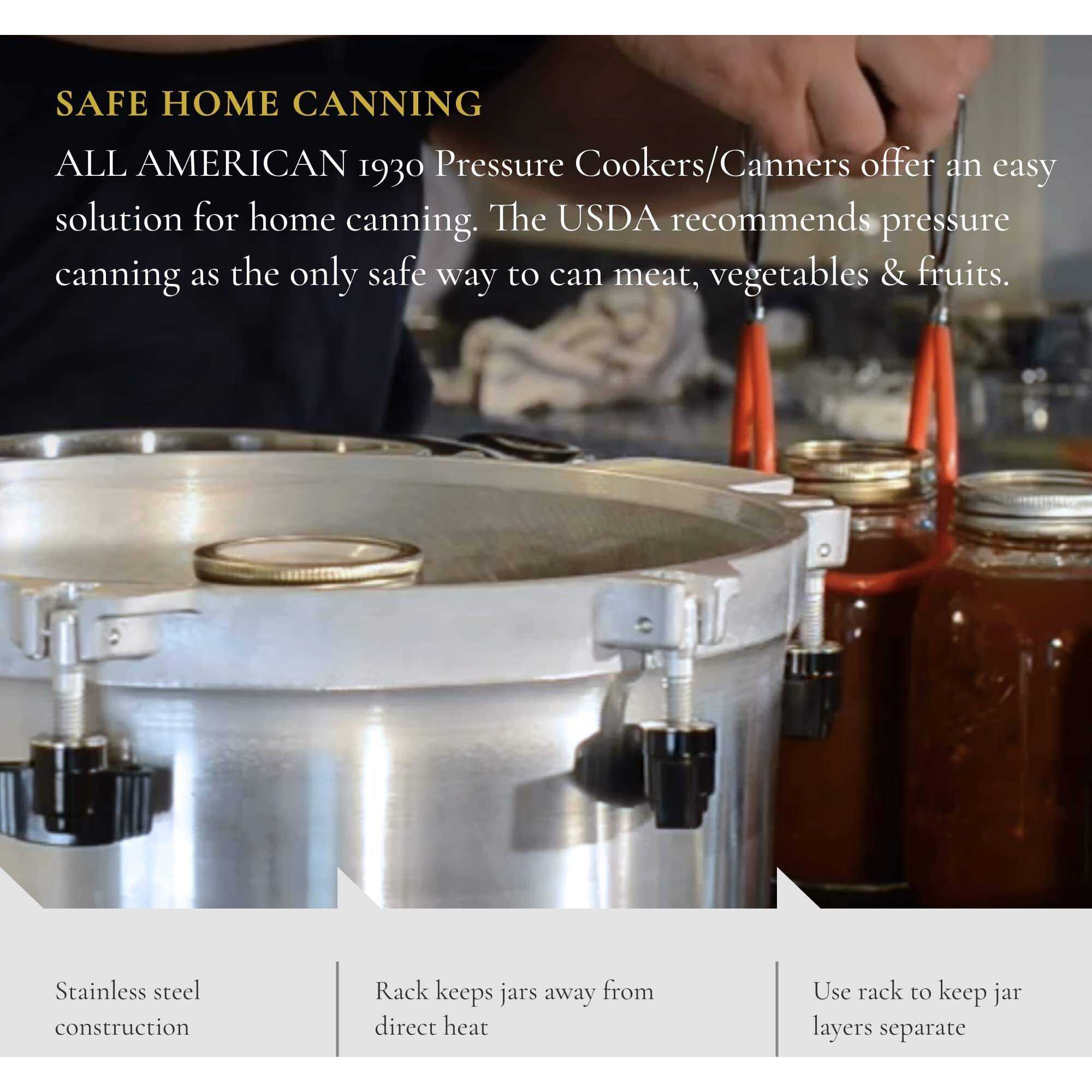 All American 1930 - Canning Rack - 12 -Inch Diameter - Keeps Jars Away From Direct Heat - Compatible With Our 41.5 Quart Pressure Cooker