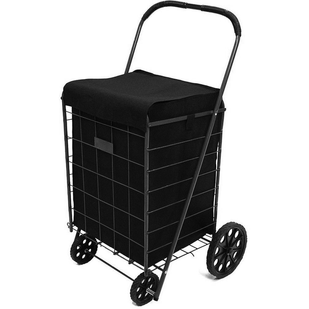 Primetrendz Tm Folding Shopping Cart Liner Insert With Cover In Black (Liner Only).