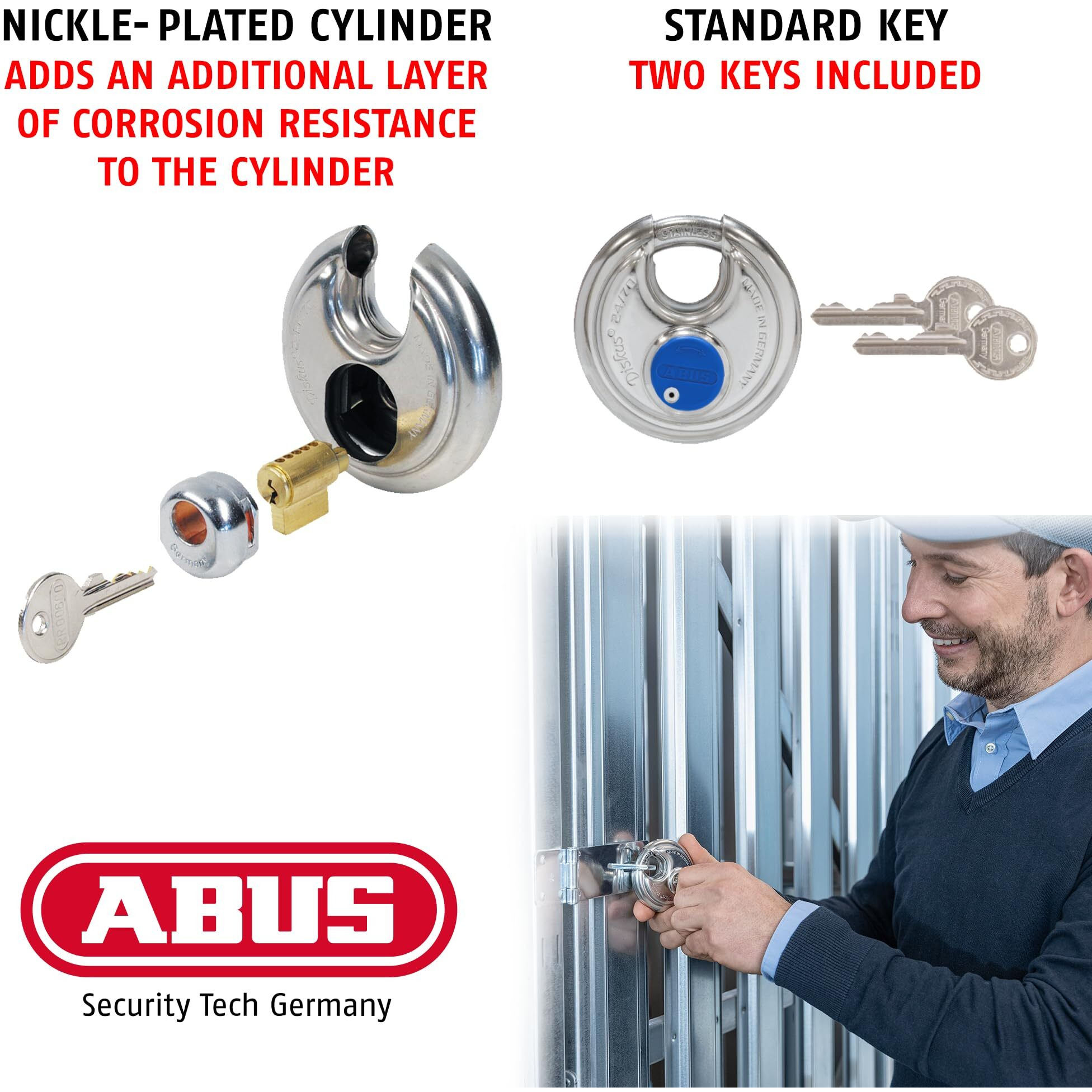 Abus 24/70 Diskus Stainless Steel Padlock Keyed Alike