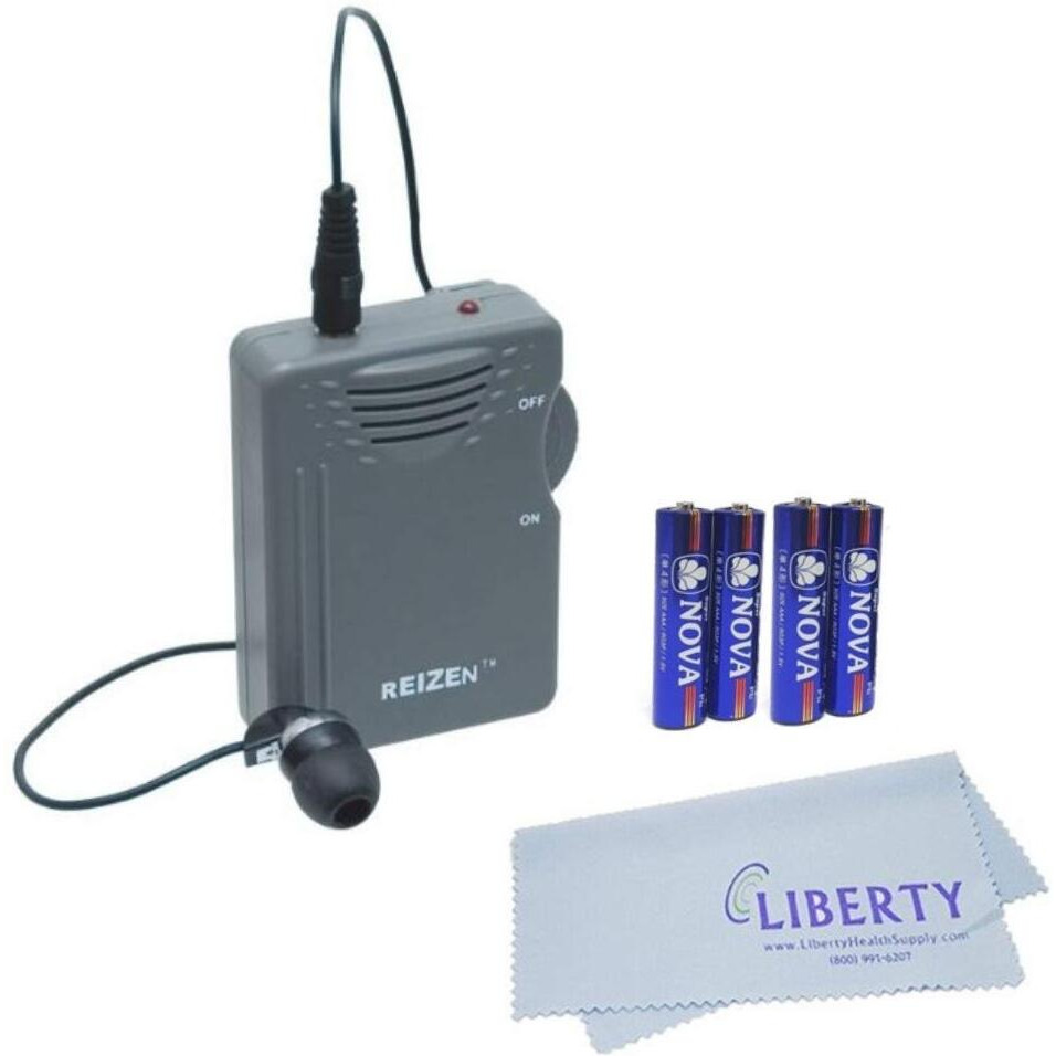 Reizen Deluxe Bundle Loud Ear 110Db Gain Personal Amplifier With An Extra Pair Of Aaa Alkaline Batteries And Liberty Cleaning Cloth