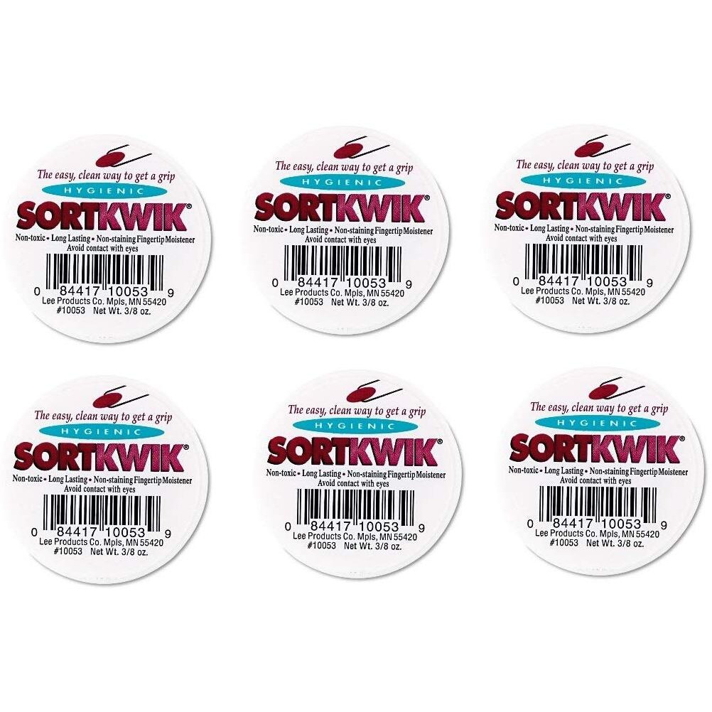 Lee 10053 Sortkwik Fingertip Moisteners  3/8 Oz  Pink  Sold As 6 Pack