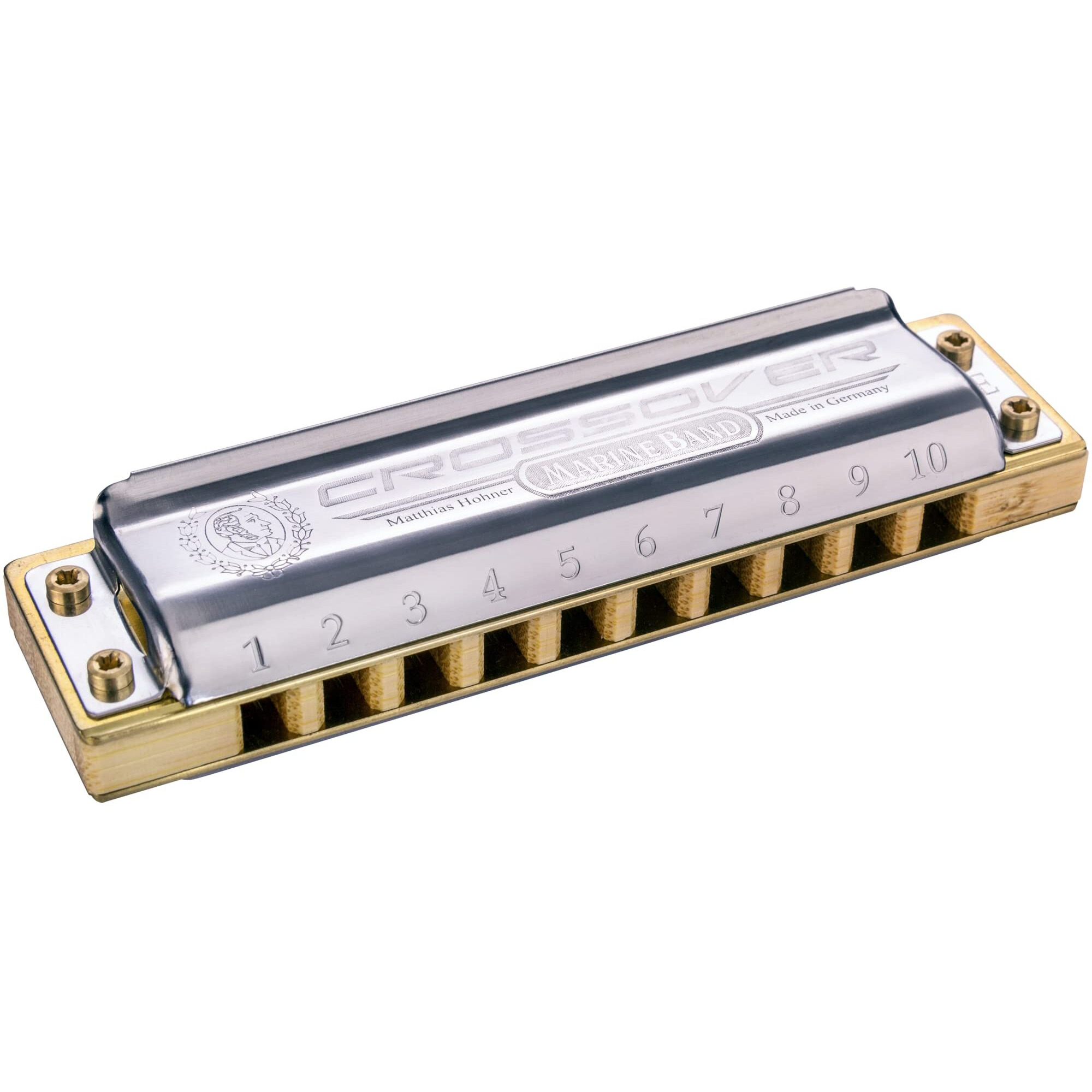 Hohner M2009Bx Marine Band Crossover Harmonica  Key Of A  Stainless Steel (M2009Bx-A)