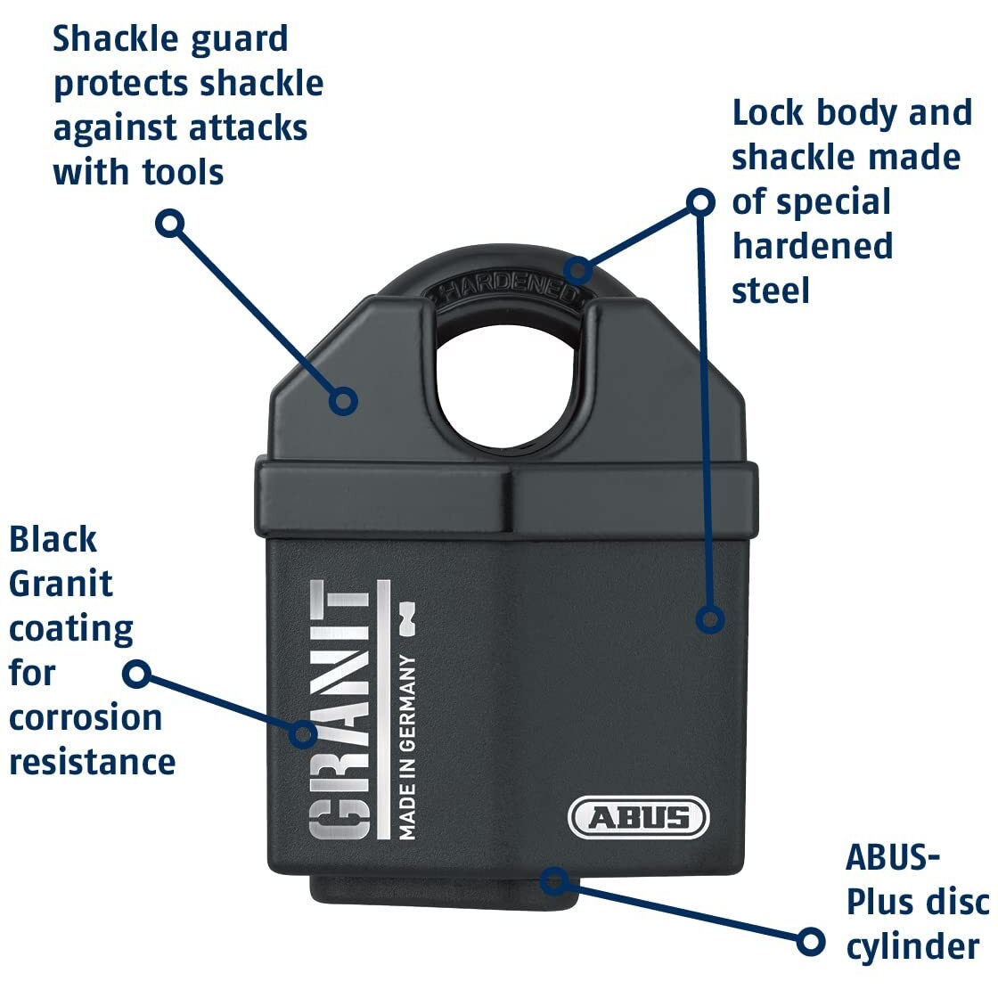Abus 37/60 Ka Granit Alloy Steel Padlock Keyed Alike  Code 5544653