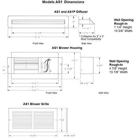 Tjernlund As1 Aireshare Room-To-Room Fan Ventilator  Hardwired 70 Cfm