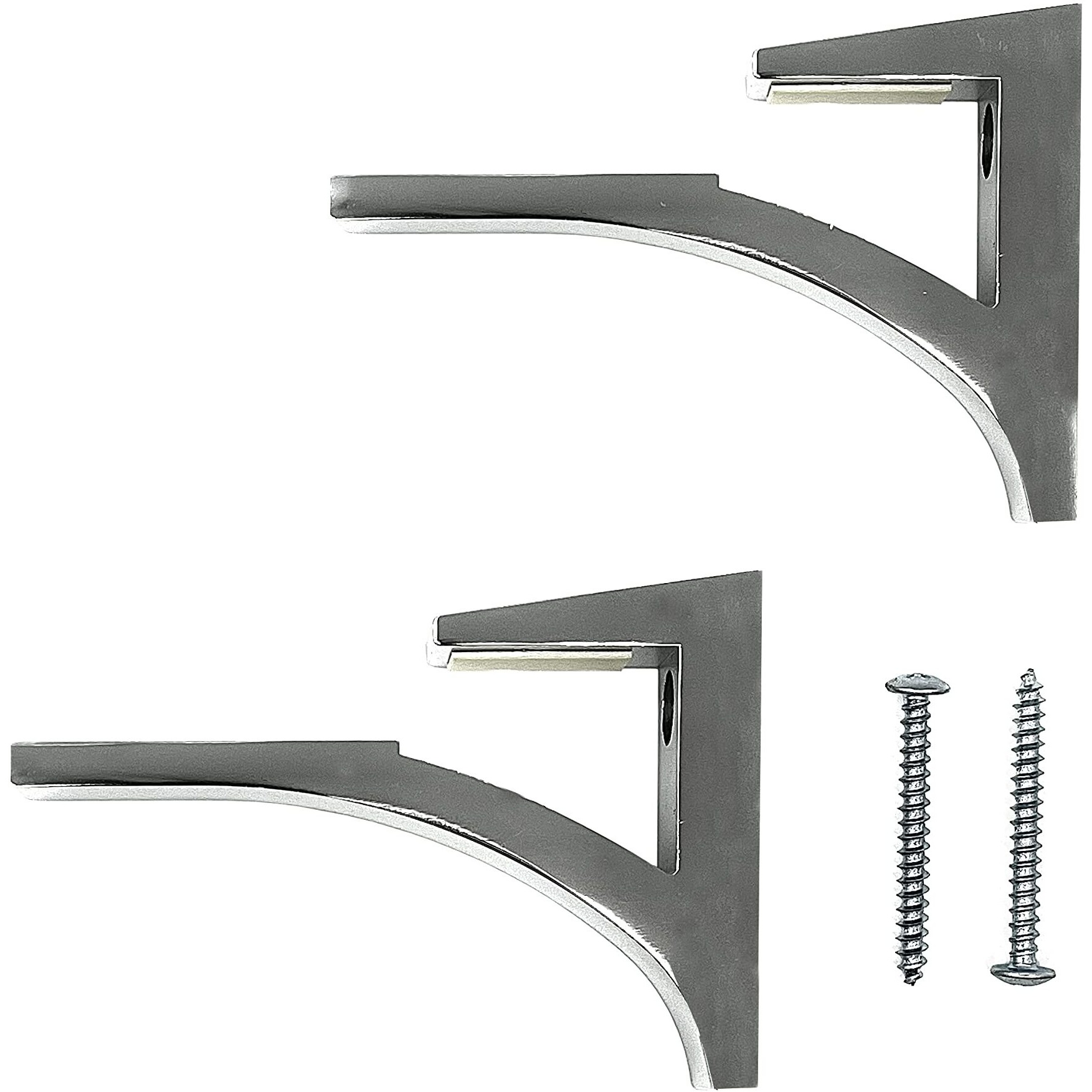 Crl Chrome - Aluminum Glass Shelf Bracket For 3/8 To 1/2 Glass