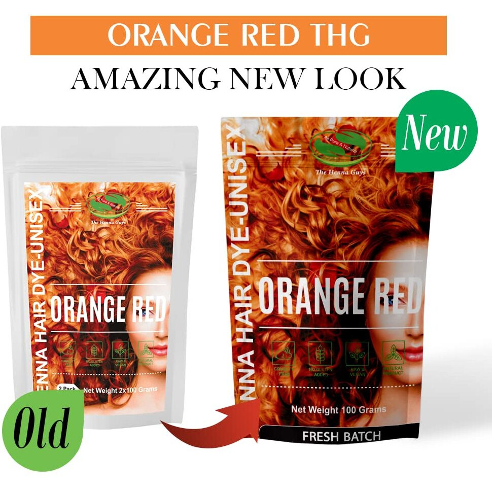 1 Pack Of Red/Orange Henna Hair & Beard Color/Dye 100 Grams - Natural Hair Color  Plant-Based Hair Dye - The Henna Guys
