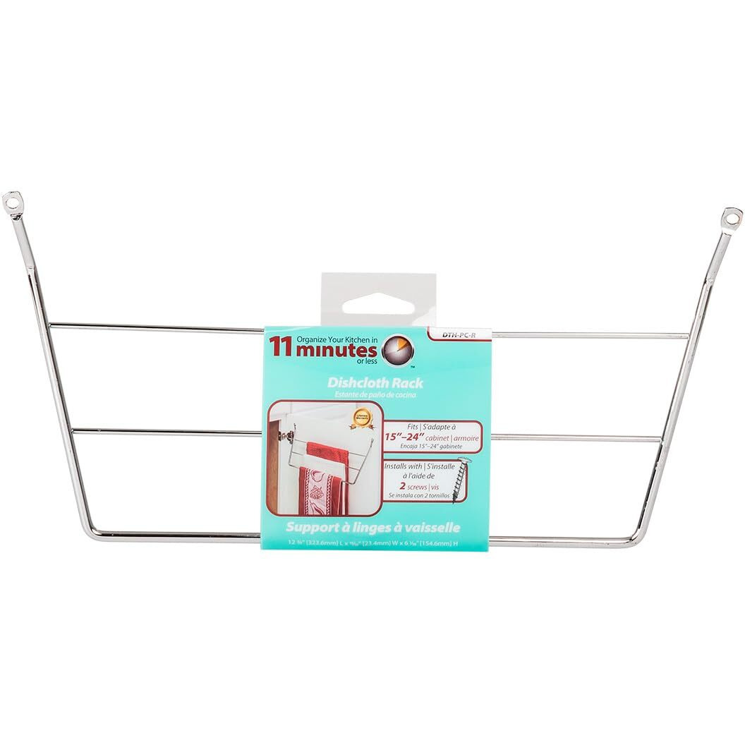 Hardware Resources Door Mount 3-Tier Dishcloth Rack  Chrome