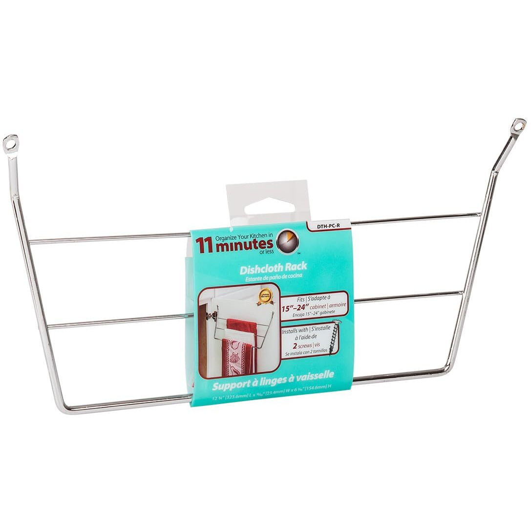 Hardware Resources Door Mount 3-Tier Dishcloth Rack  Chrome