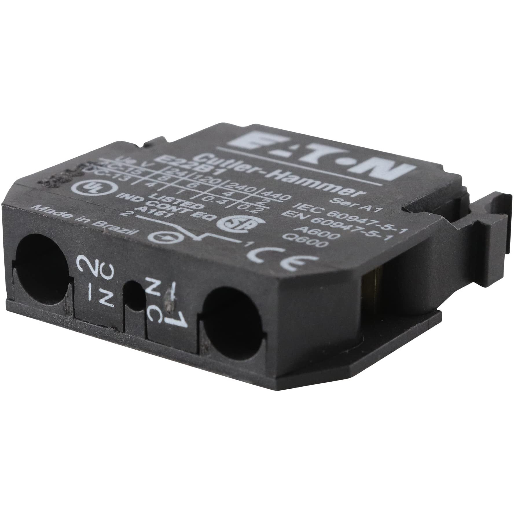 Eaton E22B1 1Pole  For 22.5Mm Operator  1Nc  600Vac  10Amp  Contact Block