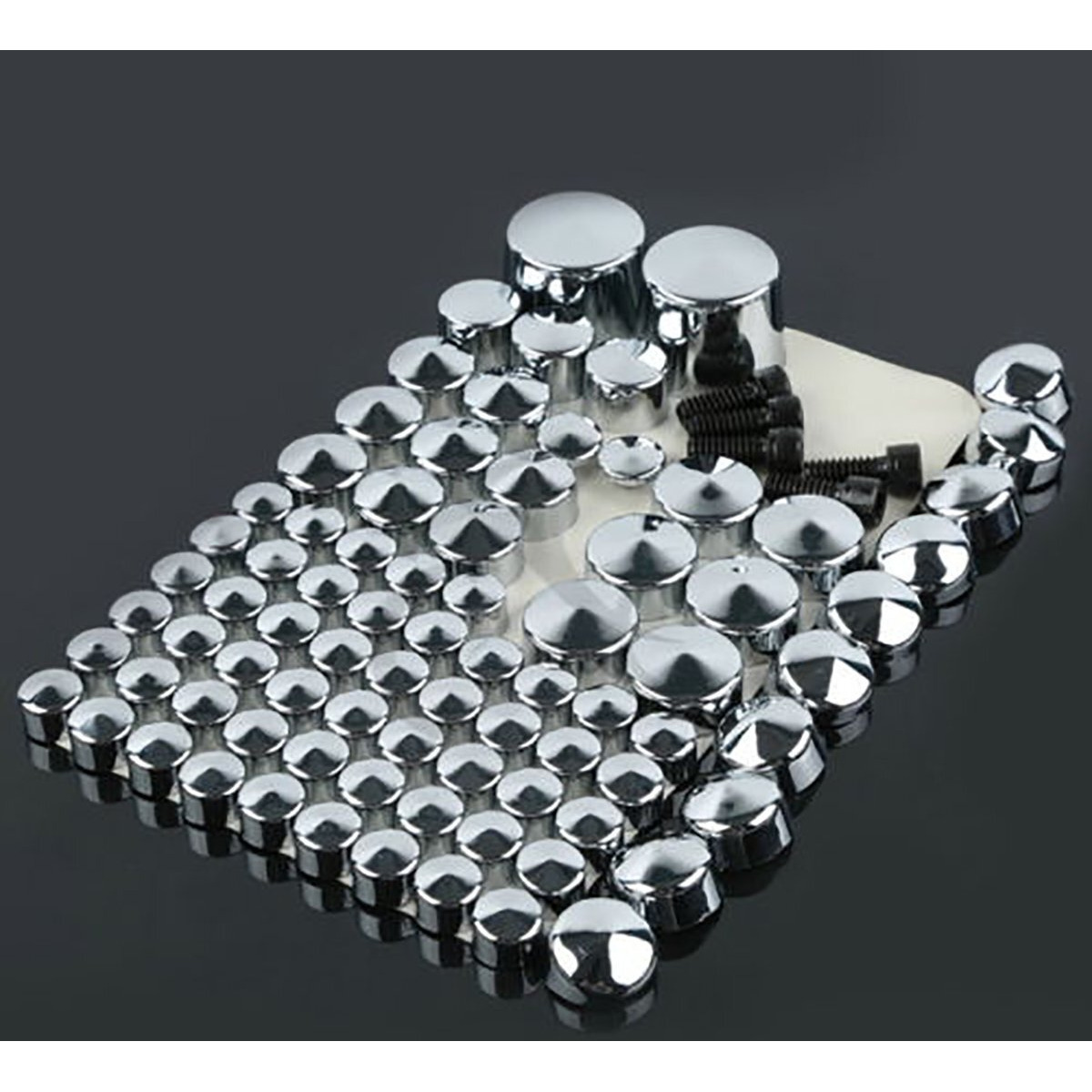 Xmt-Moto Motorcycle Chrome Topper Bolt Cap Cover Fits For 2007-2013 Harley Davidson Softail Twin Cam