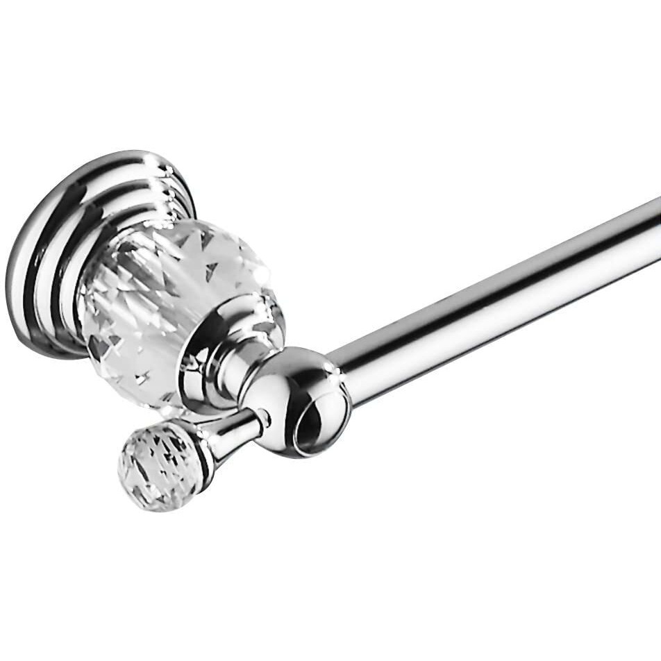 Wincase Chrome Towel Bar 24 Inch  Adjustable Crystal Towel Rack  Silver Single Towel Holder For Bathroom Wall Mounted Modern