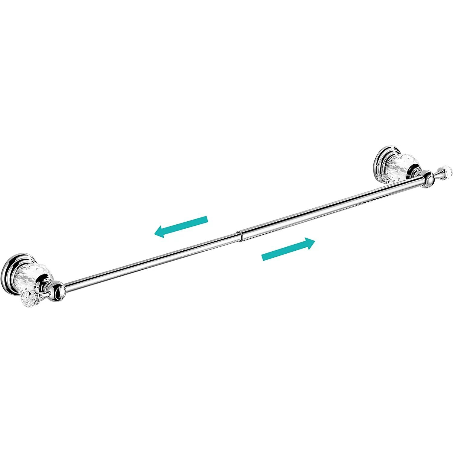 Wincase Chrome Towel Bar 24 Inch  Adjustable Crystal Towel Rack  Silver Single Towel Holder For Bathroom Wall Mounted Modern