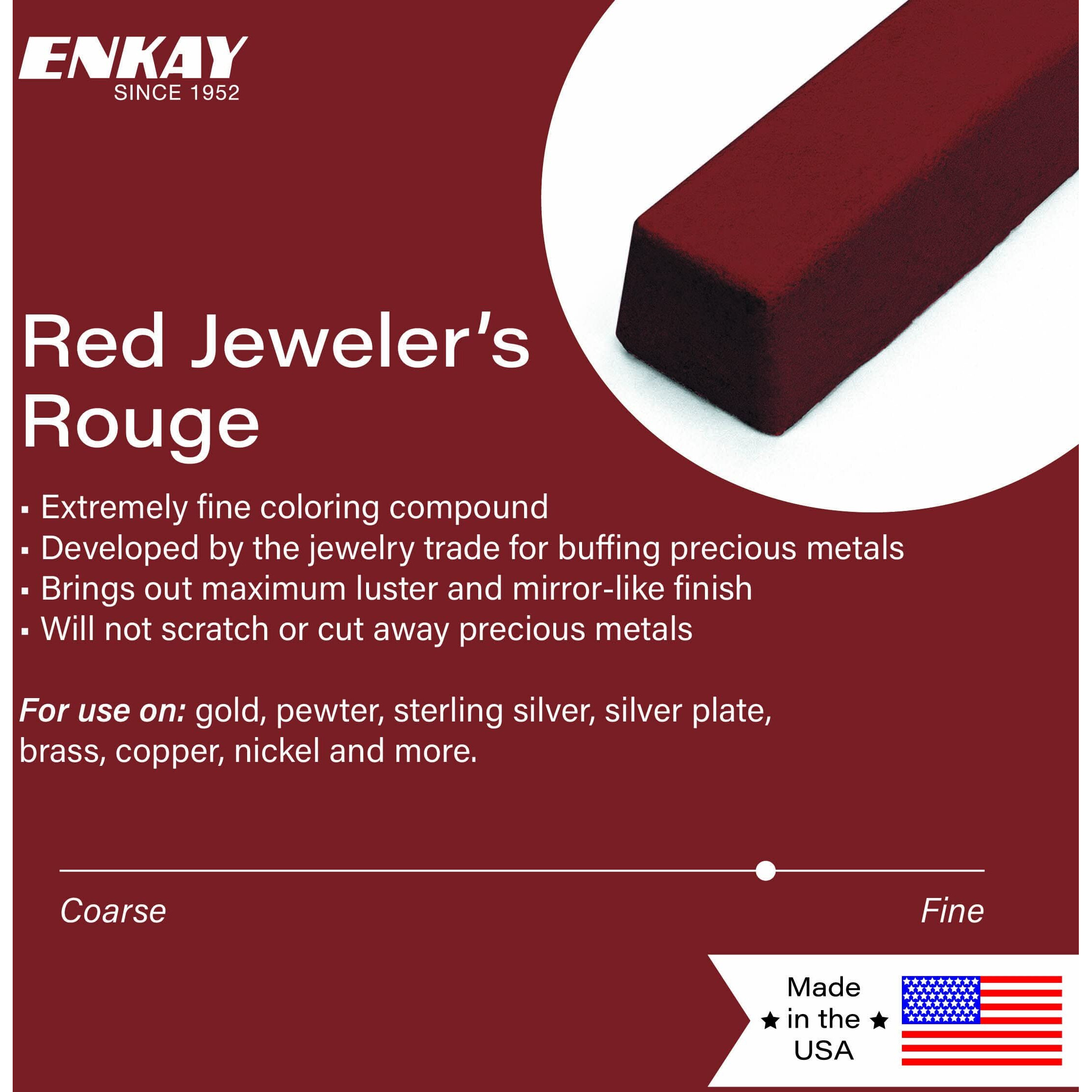 Enkay - Red Jewelers Rouge Polishing Compound  4 Oz. (U.S. Made)