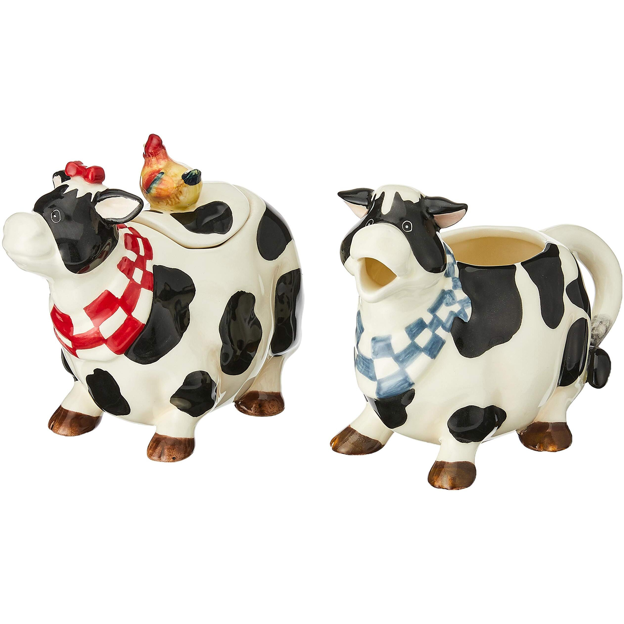Appletree Design Barn Yard Cow Sugar And Creamer Set  4-3/8-Inch  4-1/2-Inch