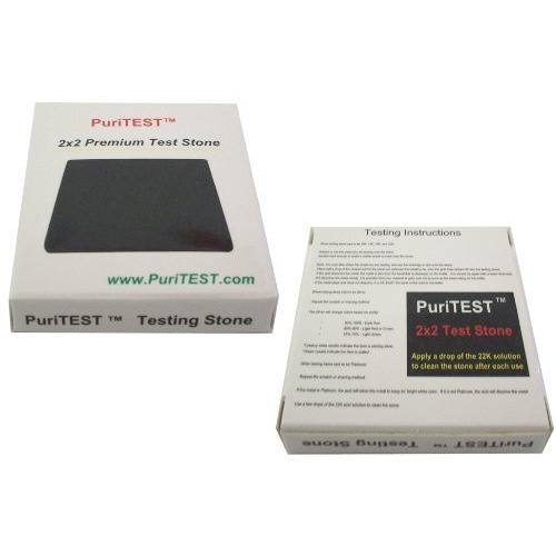 Puritest 10K/14K/18K Gold Test Acid Solutions Tester Kit Detect Metals Scrap Jewelry + Pro 2X2"" Testing Stone