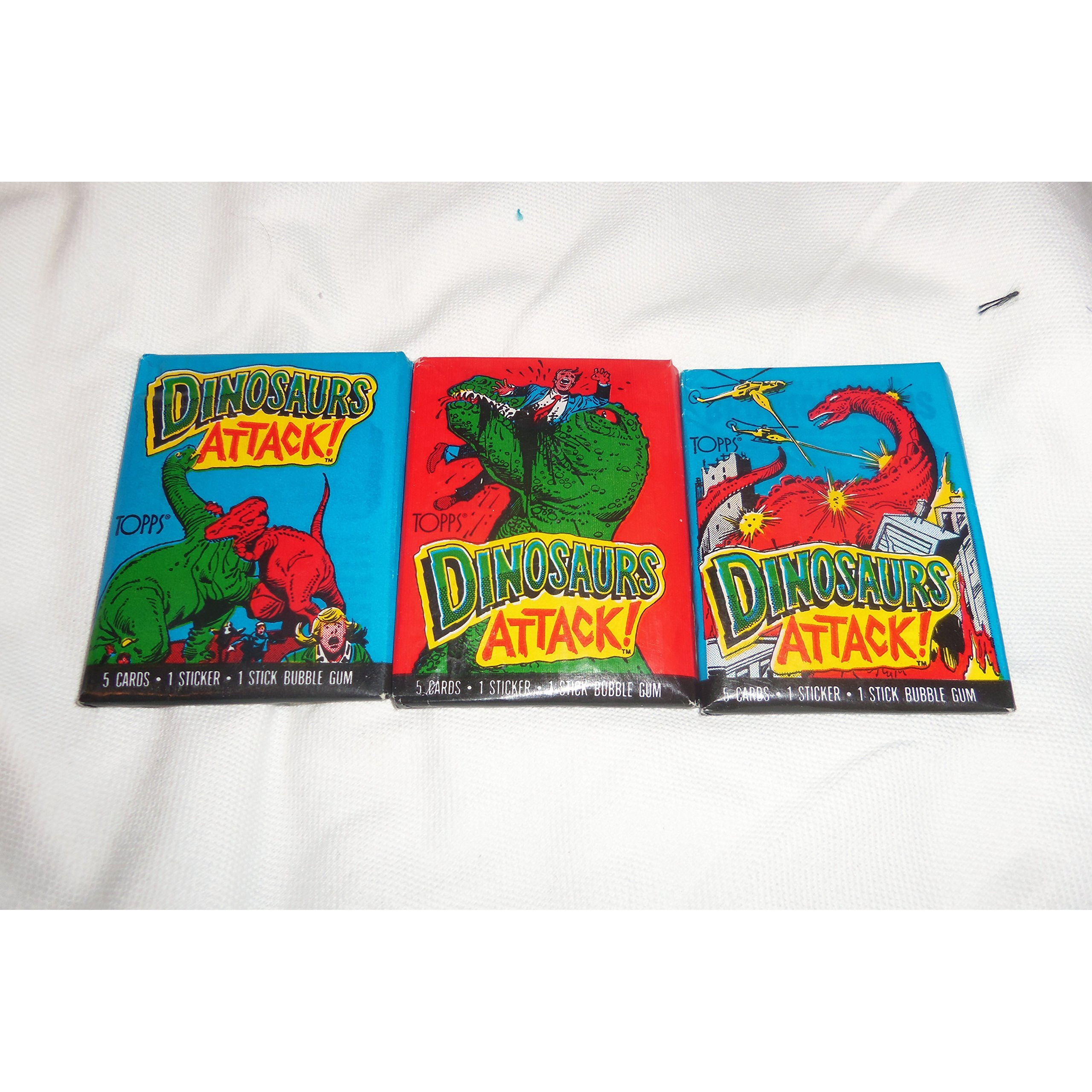 1988 Topps Dinosaurs Attack  Collector Cards And Sticker Pack