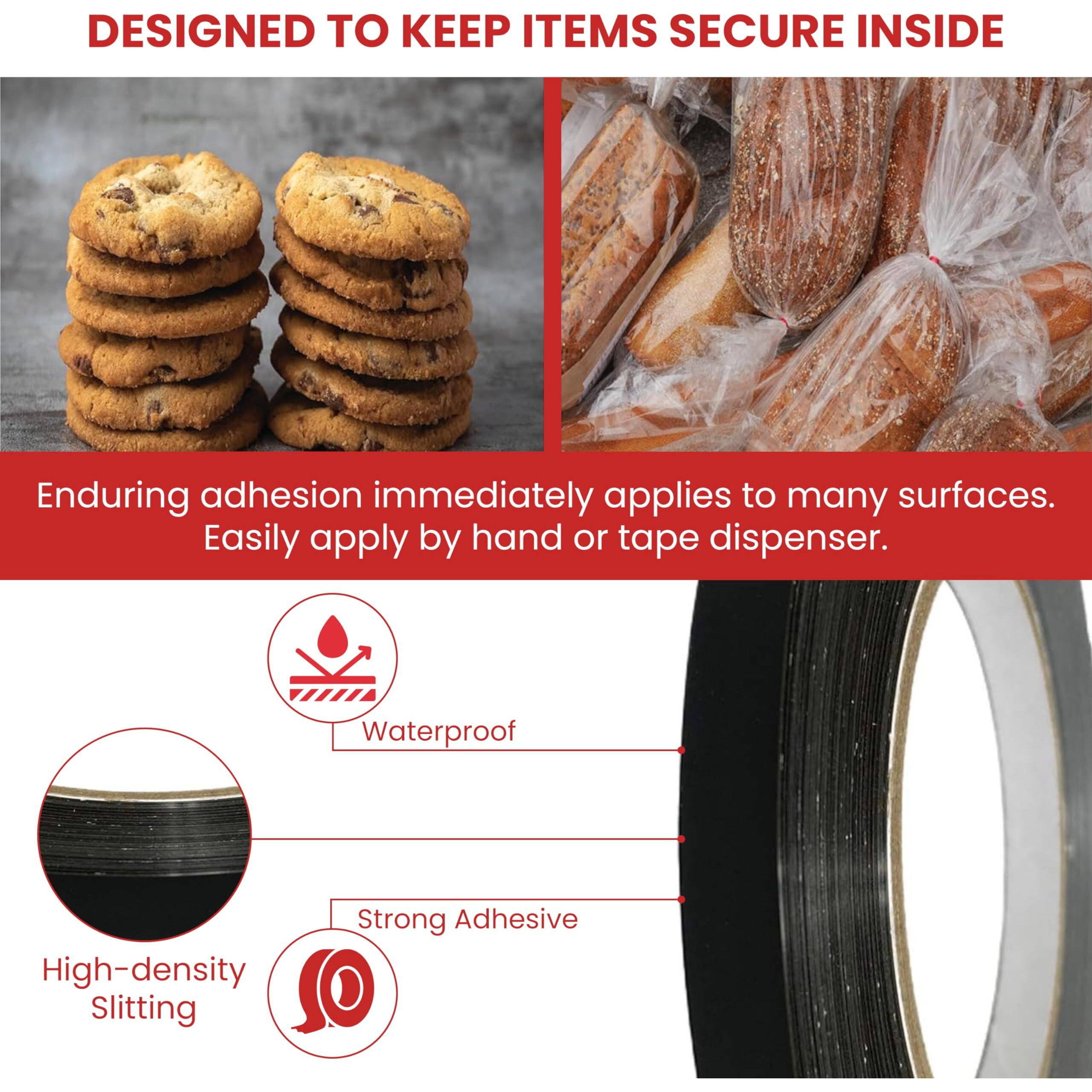 Ggr Supplies T.R.U. Upvc-24Bs Red Poly Bag Sealing Tape 3/8 In. X 180 Yds. (Pack Of 1)