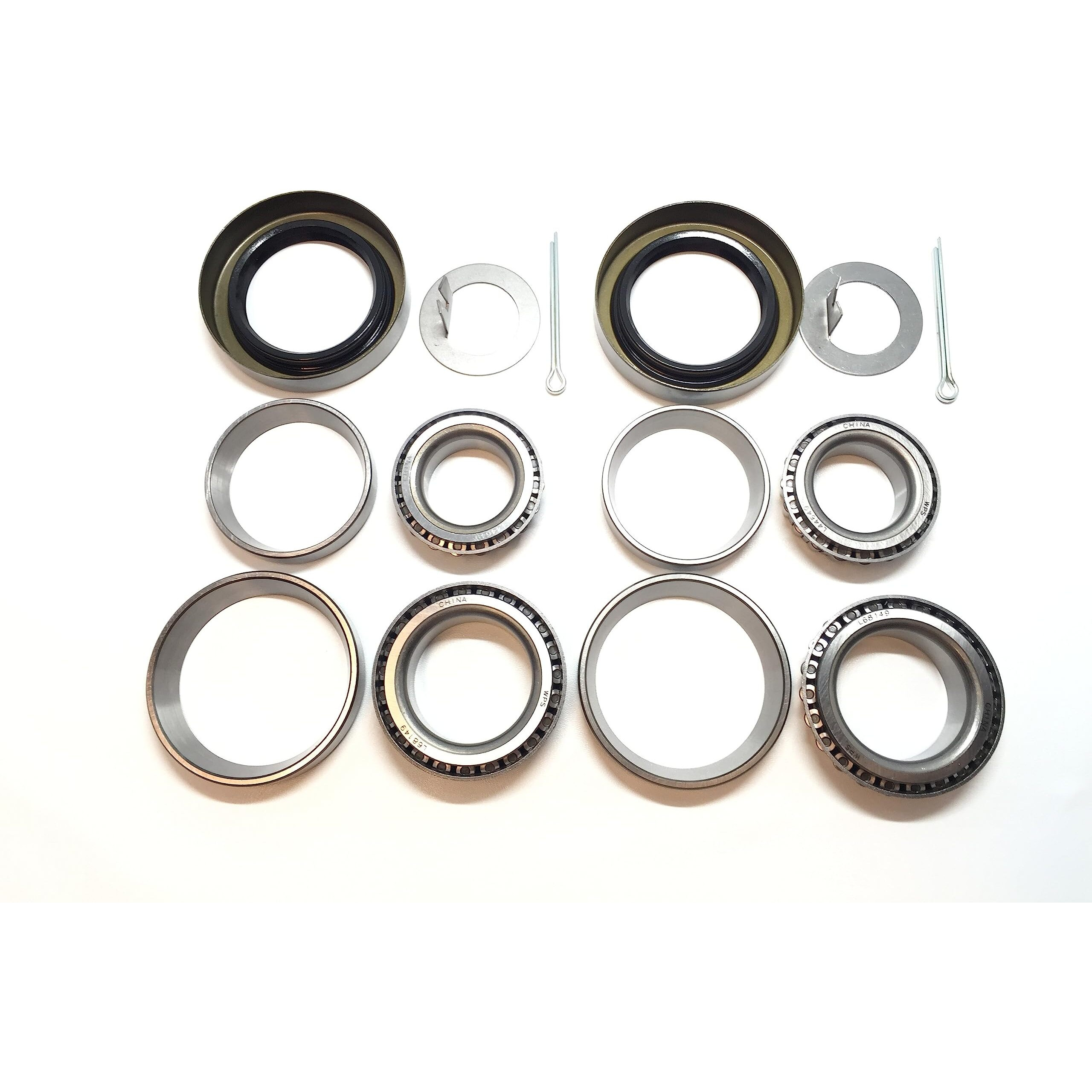 (Set Of 2) Wps 3500 Trailer Axle Bearing Kit L68149 L44649 Grease Seal 10-19 I.D. 1.719'' For 84 Spindle