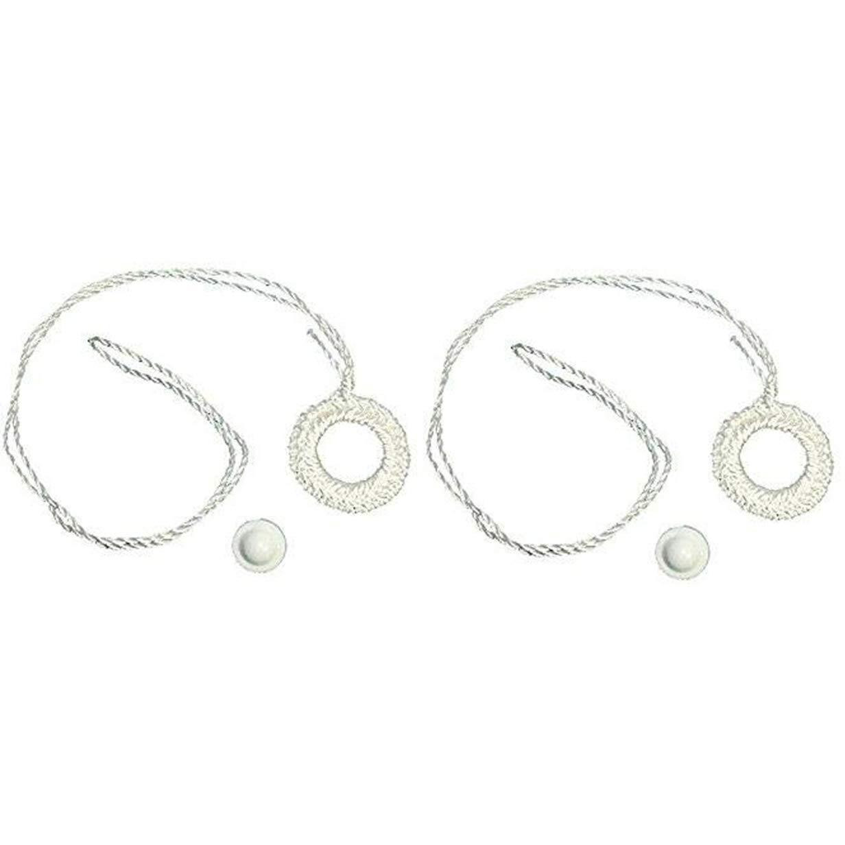 Two Pack Roller Window Shade Double Crochet White Ring Pull & Screw Button Set From Shade Doctor Of Maine