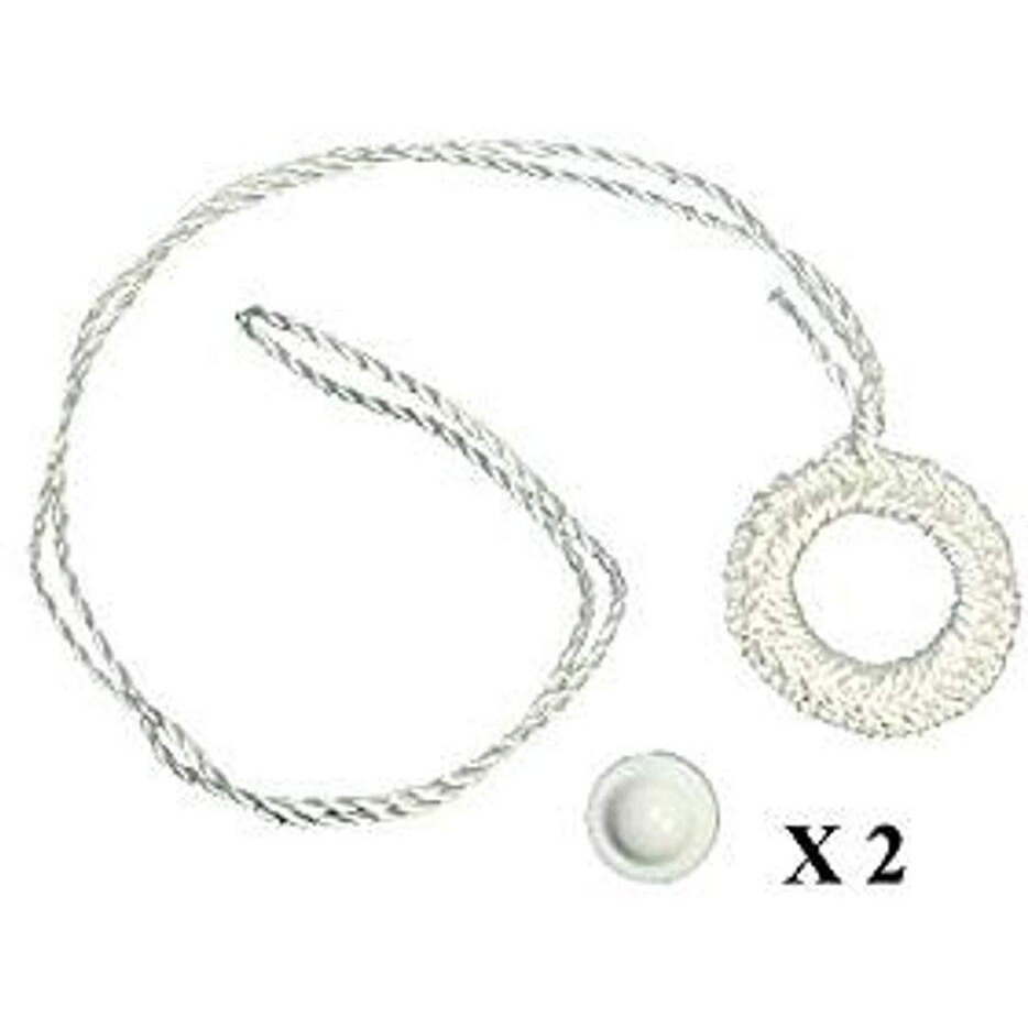 Two Pack Roller Window Shade Double Crochet White Ring Pull & Screw Button Set From Shade Doctor Of Maine