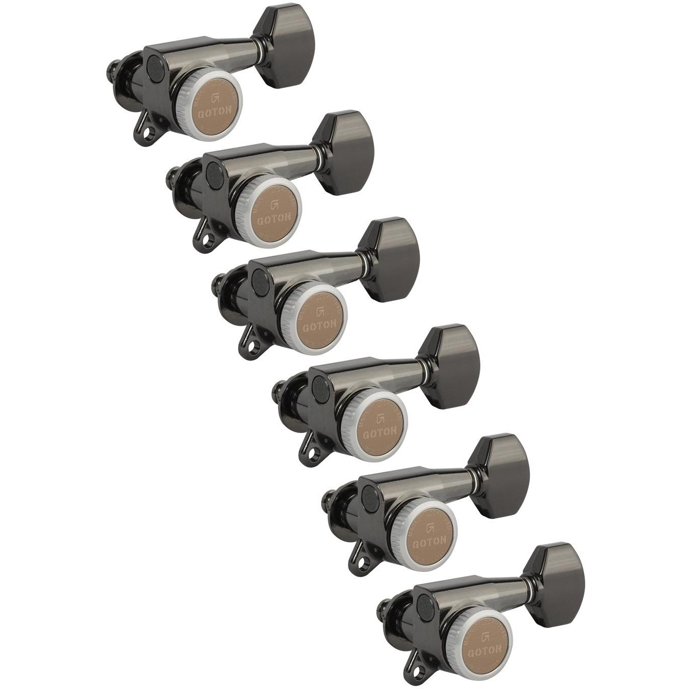 Gotoh Magnum Lock-Trad 6-In-Line Guitar Tuners  Cosmo Black