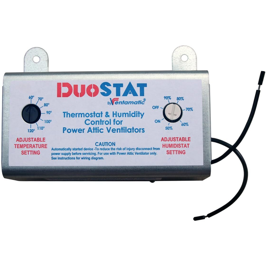 Ventamatic Xxduostat Adjustable Dual Thermostat/Humidistat Control For Power Attic Ventilators