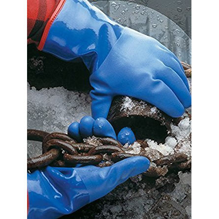 Showa Atlas 490 Fully Coated Triple-Dipped Pvc Glove  Insulated Seamless Acrylic Liner  Chemical Resistant  12"" Length  Medium  Blue (Pack Of 12 Pairs)