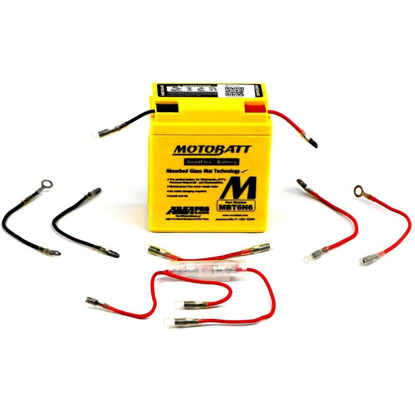 Motobatt Mbt6N6 (6V 6 Amp) Factory Activated Maintenance Free Quadflex Agm Battery