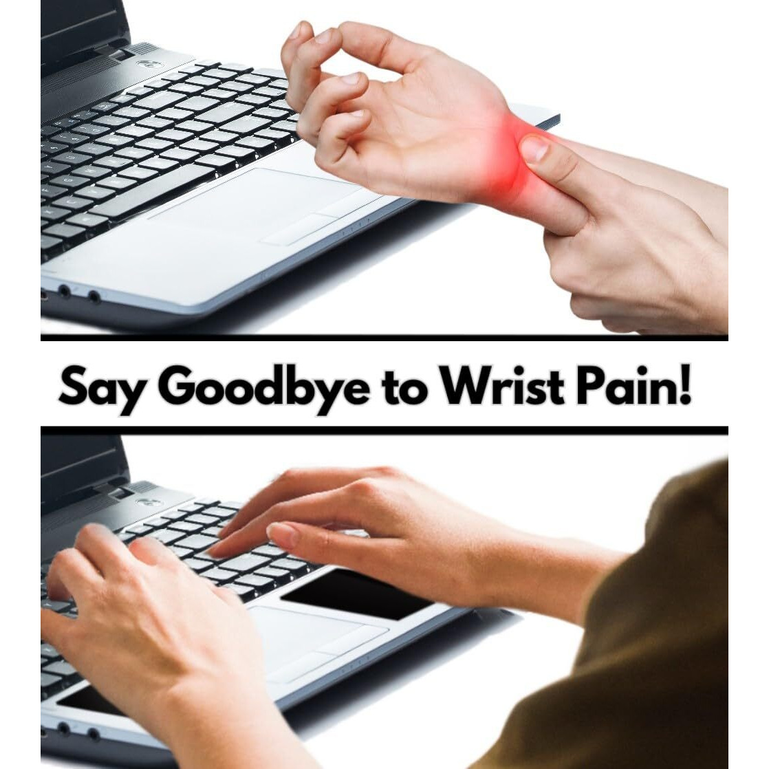 Grifiti Large Slim Palm Pads Notebook Wrist Rest With Tacky Silicone Reposition Ergonomic Carpal Tunnel Resting Support For Computer Macbook & Laptop Keyboard Typing Pad (2 Large 3.9 X 3.1 Inches)