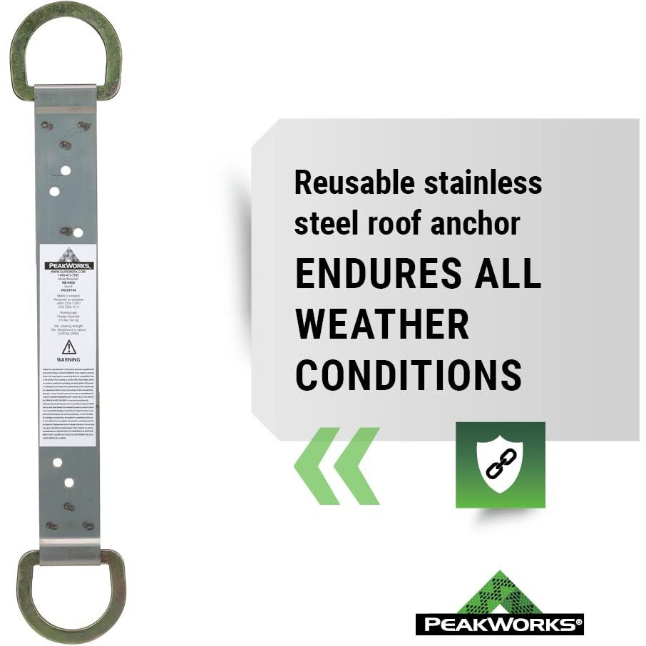 Peakworks Stainless Steel Roof Anchor Bracket  Reusable  For Industrial/Construction Personal Fall Arrest System  V8229104