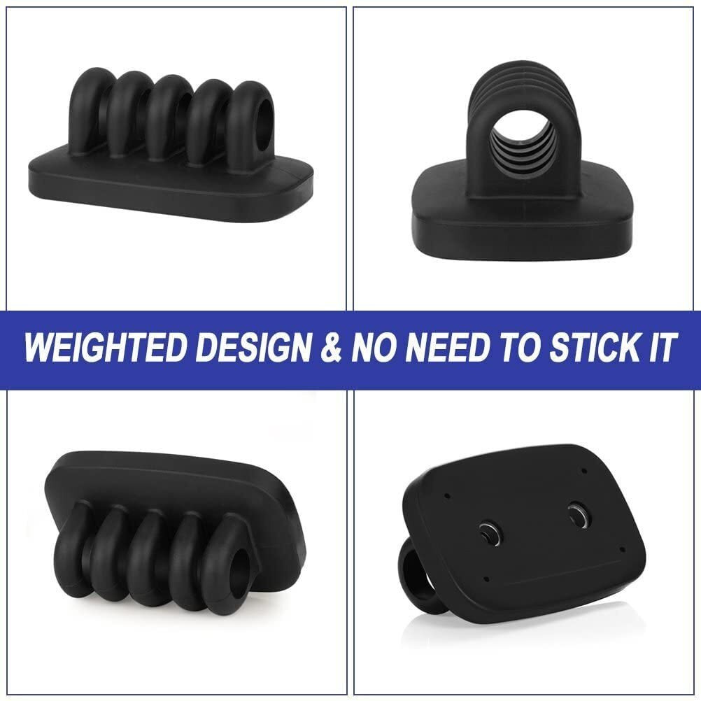 Monaco Cable Clip Holder Weighted Desktop Cord Management Fixture (Black)