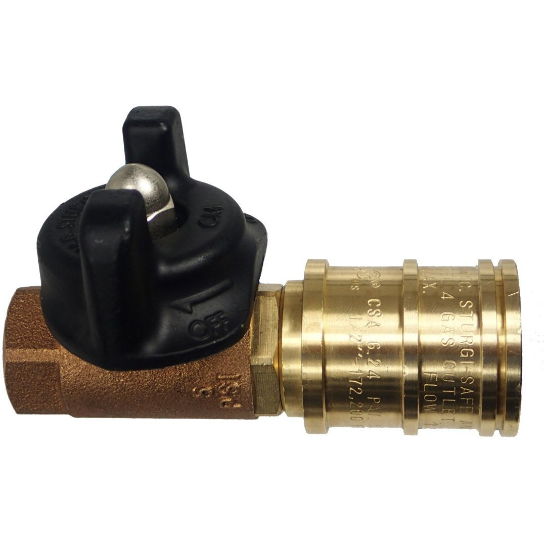 M.B. Sturgis Inc. 1/2"" Ball Valve Quick Disconnect (Natural Or Lp Gas)~ Made In Usa ~