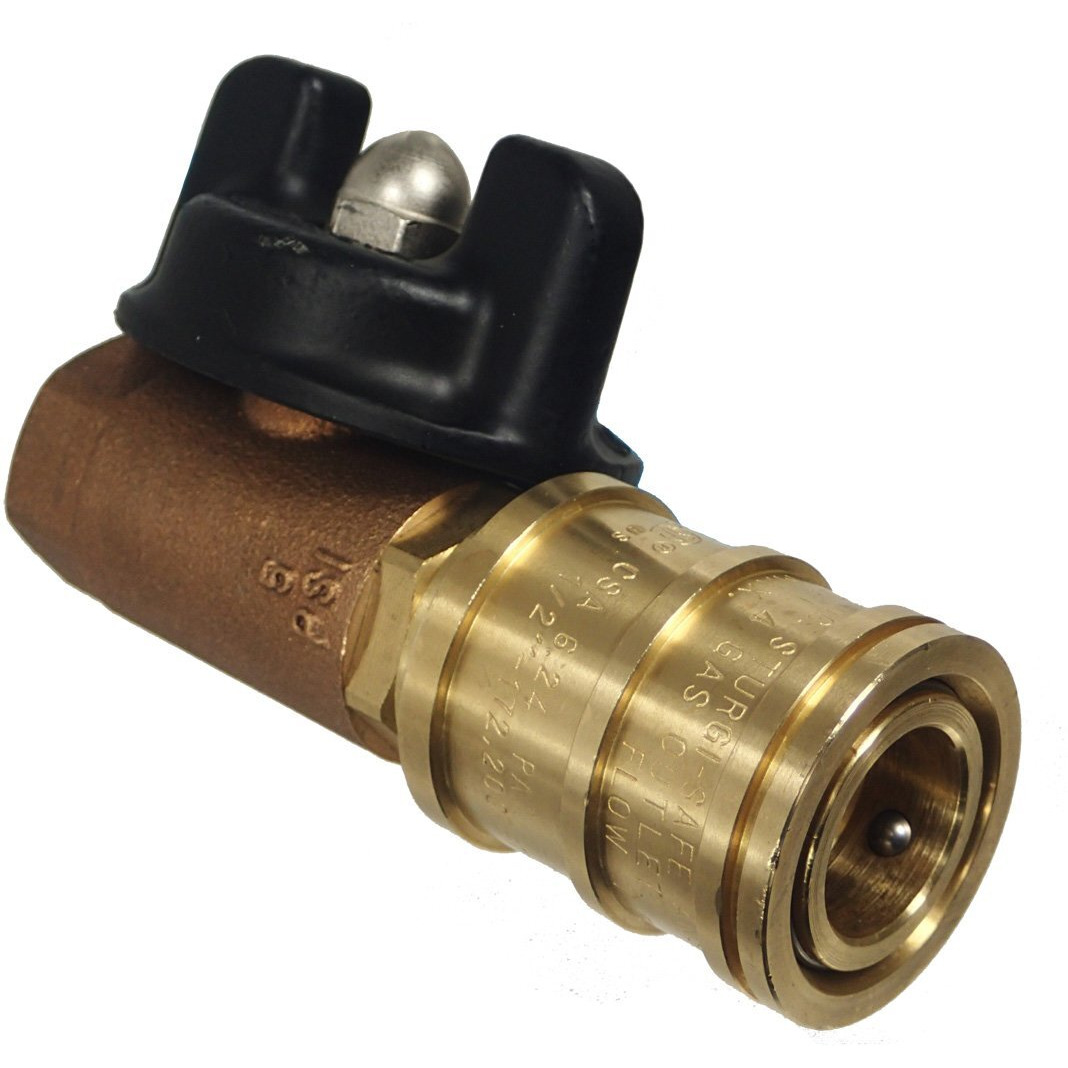 M.B. Sturgis Inc. 1/2"" Ball Valve Quick Disconnect (Natural Or Lp Gas)~ Made In Usa ~
