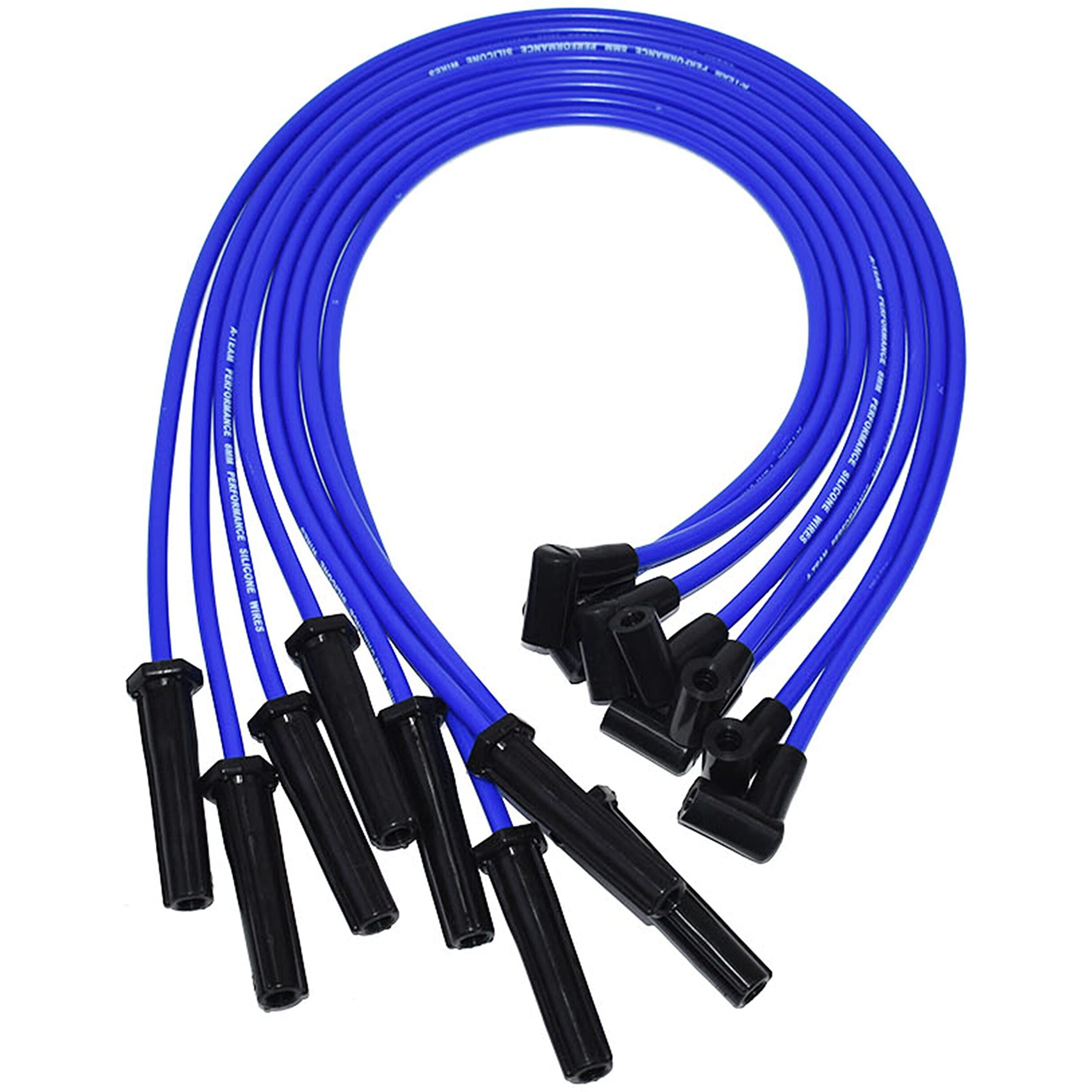 A-Team Performance - Silicone Spark Plug Wires Set Bbf Fe Big Block - Compatible With Ford Valve Cover 332 351C 351M 352 360 361 370 390 400 427 428 429 460 514 Blue 8.0Mm