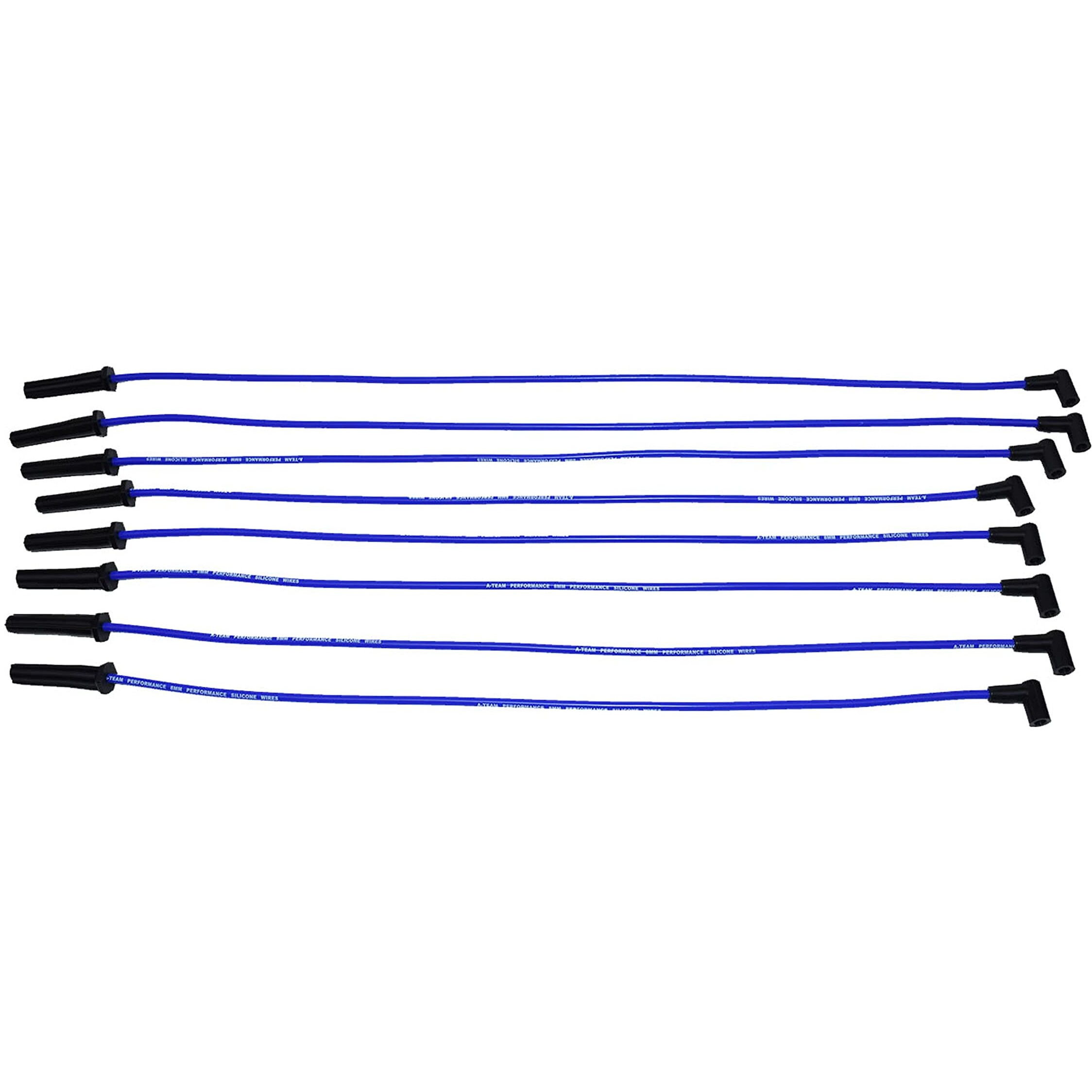 A-Team Performance - Silicone Spark Plug Wires Set Bbf Fe Big Block - Compatible With Ford Valve Cover 332 351C 351M 352 360 361 370 390 400 427 428 429 460 514 Blue 8.0Mm