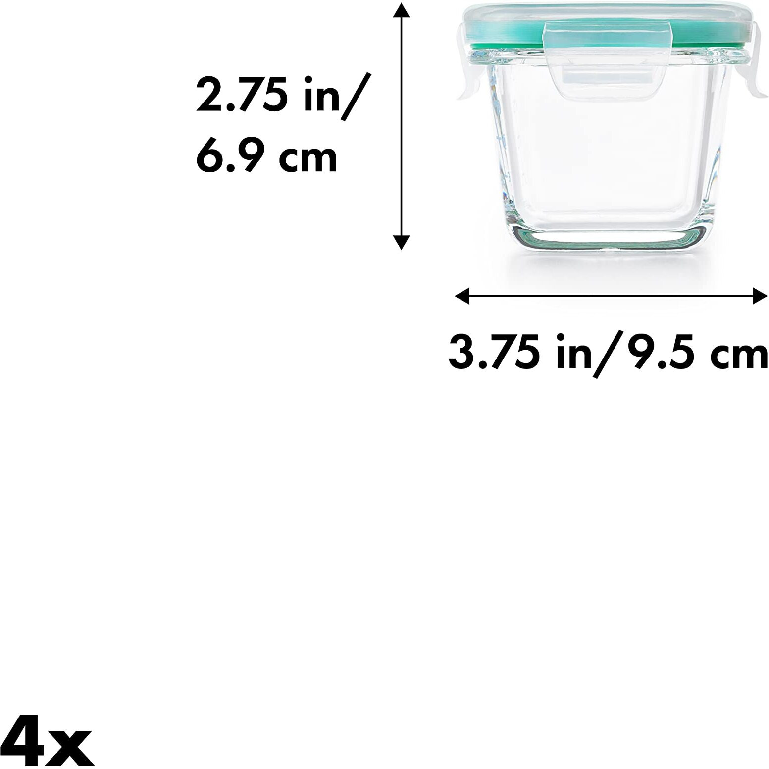 Oxo Good Grips 4-Piece Smart Seal Leakproof Mini Glass Container Set