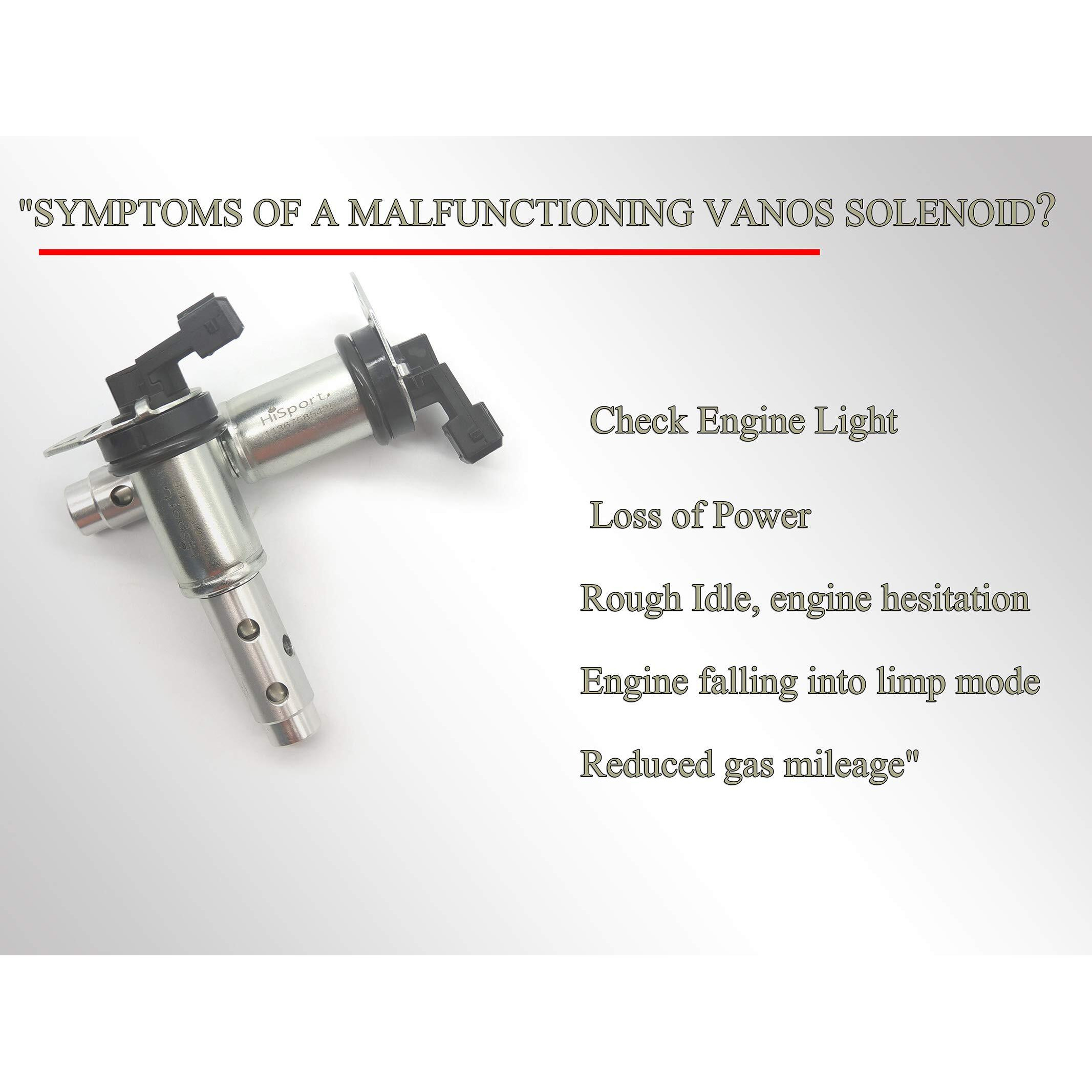 Hisport Engine Variable Valve Timing Vanos Solenoid 11367585425- Oil Control Valve Replacement For Bmw 1 Series M 135I 328I 335I 525I X3 X5 128I 328I N51 N52 N54 3.0L V6 & More